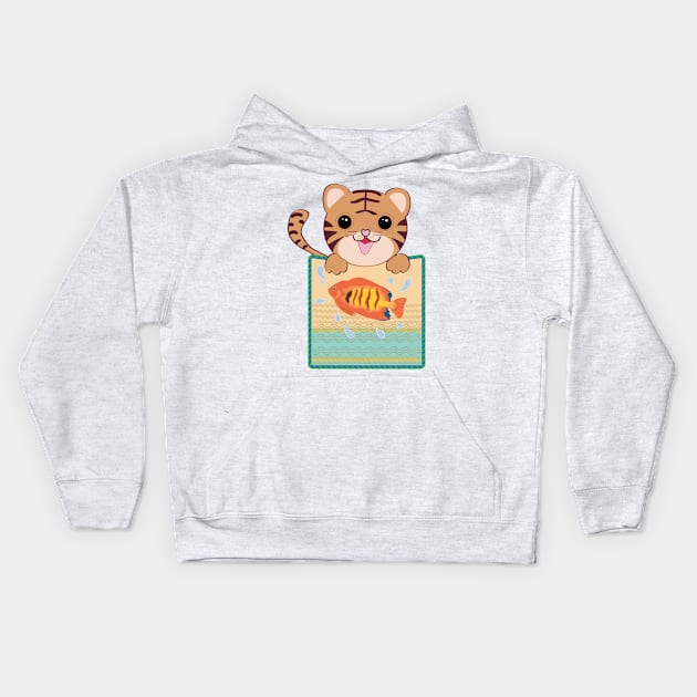 Lucky Pockets - The Year of the Tiger. Kids Hoodie by Vivid Art Design